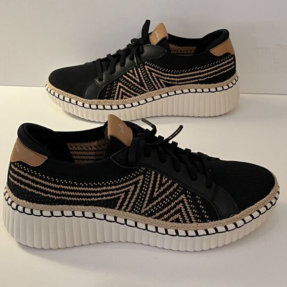 SKECHERS Wilshire Blvd Bellevue Sneakers Black STRETCHFIT MEMORY FOAM Womens 8.5 - Picture 1 of 10